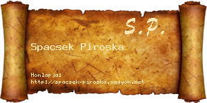 Spacsek Piroska névjegykártya