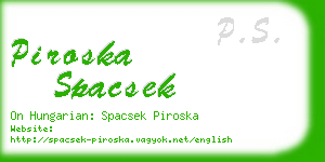 piroska spacsek business card